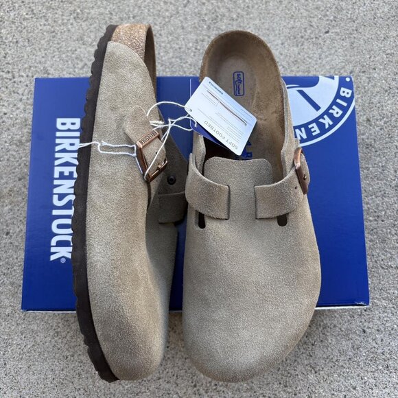 Birkenstock Boston Taupe suede clog sandal - Picture 2 of 4